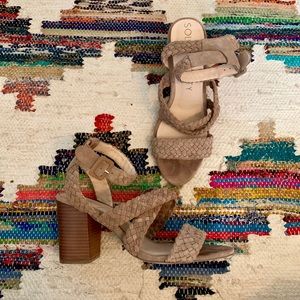 Cream heeled sandals